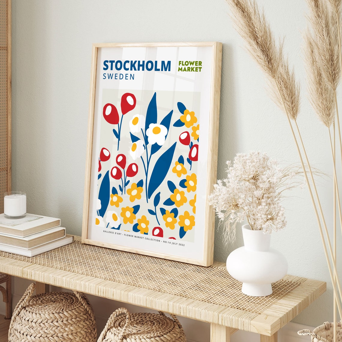 Flower Market Print Botanical Wall Art Floral Poster Stockholm Prints Wall Art Sweden Wall Art House Gift Living Room Print - Image 4
