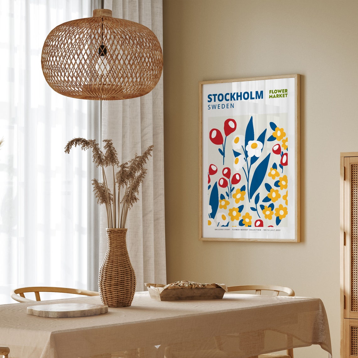 Flower Market Print Botanical Wall Art Floral Poster Stockholm Prints Wall Art Sweden Wall Art House Gift Living Room Print - Image 5