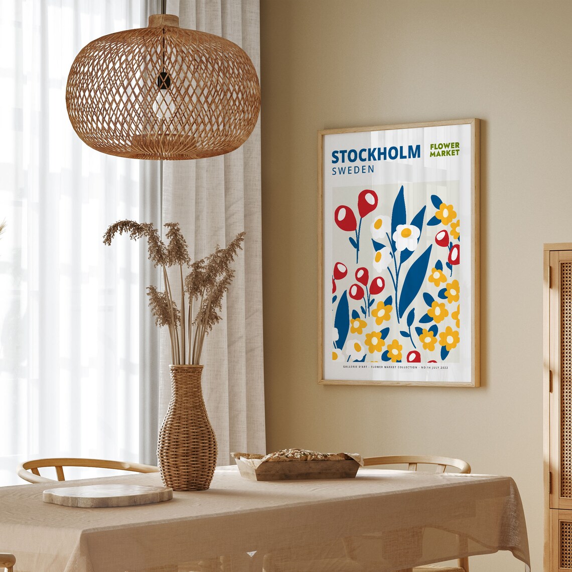 Stockholm Sweden Flower Market Colorful Floral Botanical Art Poster - Image 5