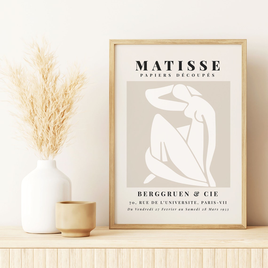 Henri Matisse Beige Seated Figure Paper Cutout Exhibition Poster - Image 5