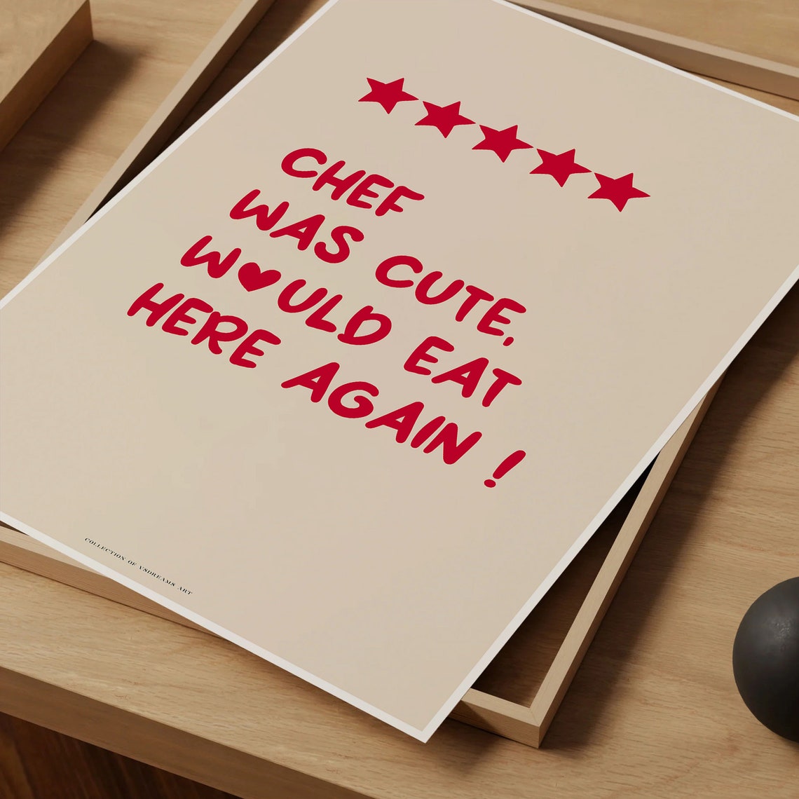 Chef Was Cute Five Star Restaurant Review Funny Kitchen Poster - Image 4