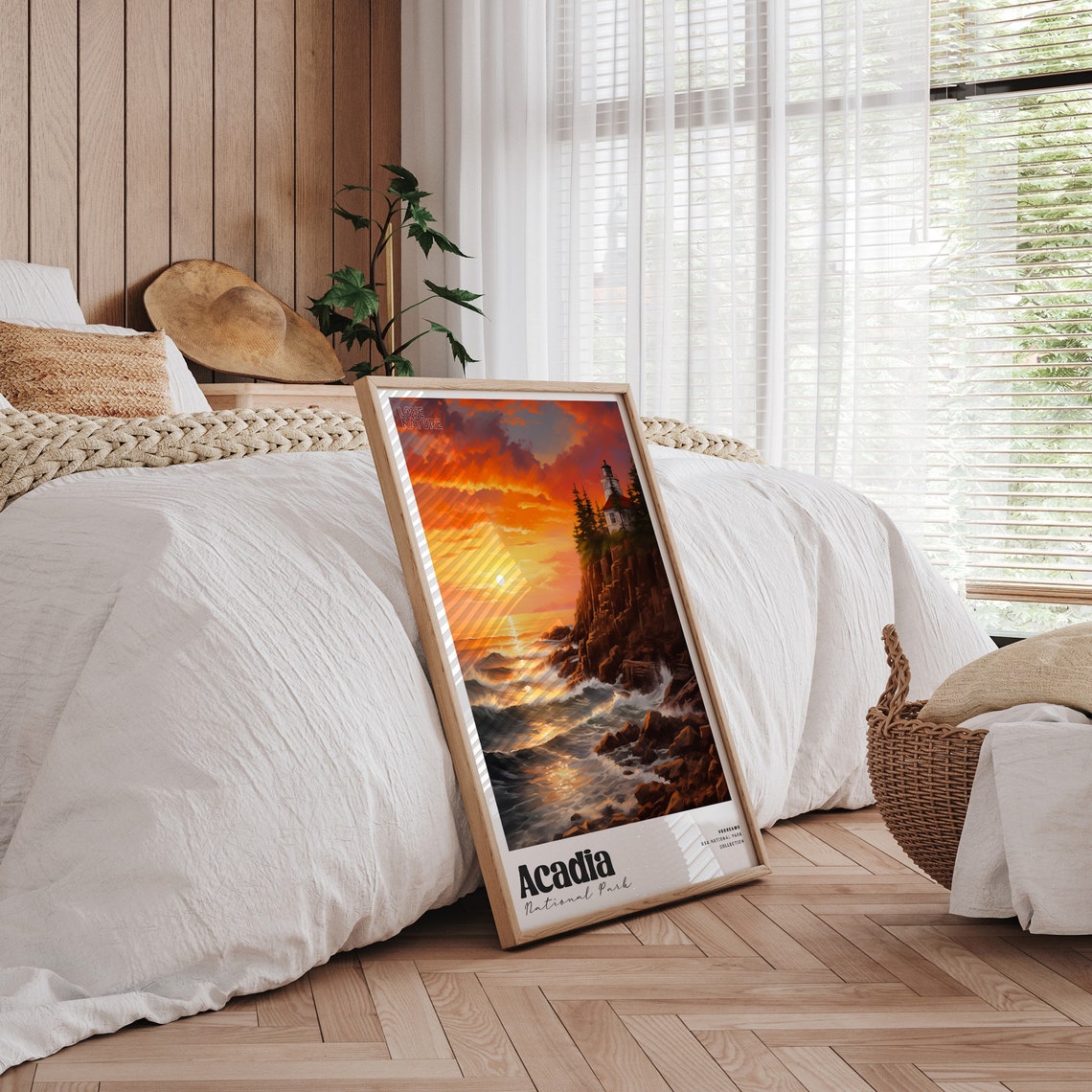 Acadia National Park Lighthouse Sunset Coast Ocean Love Nature Poster - Image 4