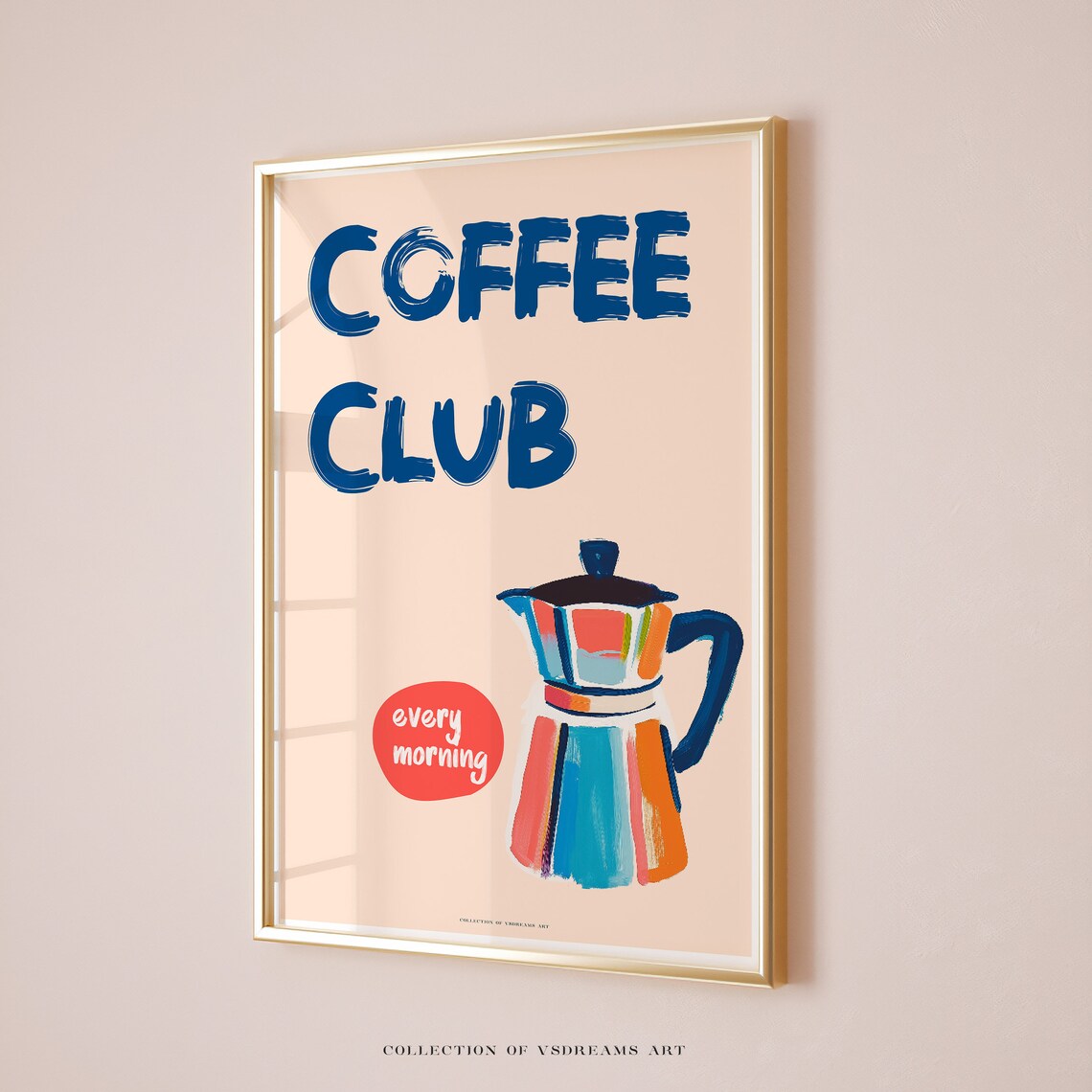 Coffee Club Poster, Cute Kitchen Decor Art Print