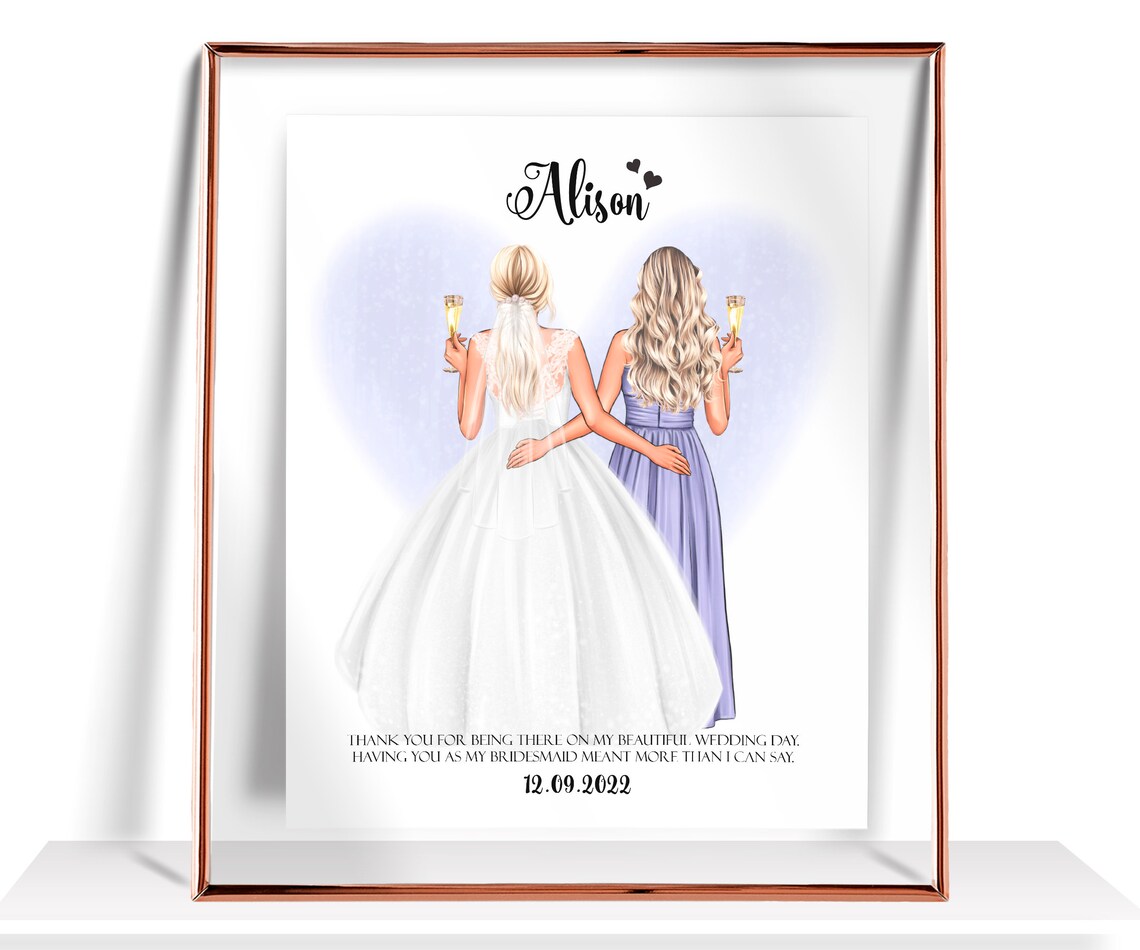 Alison Bridesmaid Thank You Gift Bride and Bridesmaid Poster