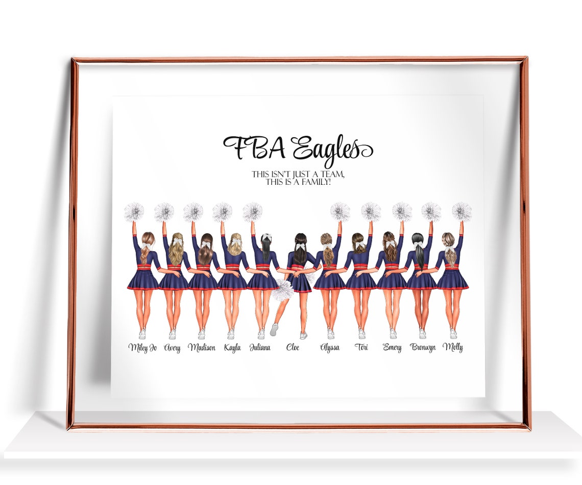 Cheerleaders Team Gift Custom Cheer Gift Cheerleaders Print Personalized Cheerleader Gifts Cheer Friend Gift Cheerleader Poster