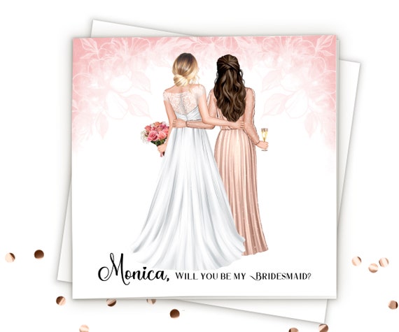 Bridesmaid Proposal Card Will You Be My Bridesmaid Proposal Gift Personalized Bridesmaid Gift Custom Bridesmaid Card Maid Of Honor