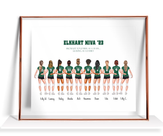 Volleyball Team Gifts Personalized Volleyball Team Print Volleyball Team Poster Volleyball Graduation Teammates Gift Girl Volleyball Player