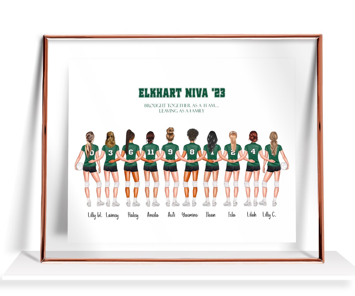 Volleyball Team Gifts Personalized Volleyball Team Print Volleyball Team Poster Volleyball Graduation Teammates Gift Girl Volleyball Player