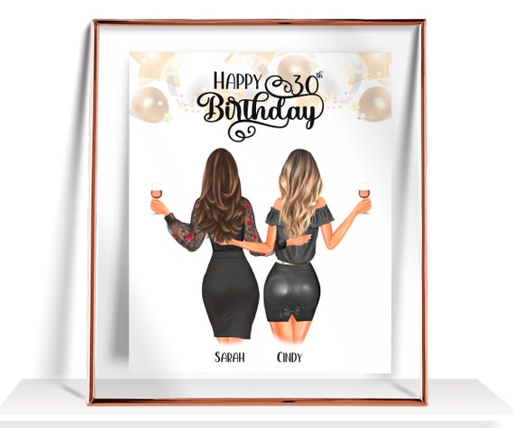 30th Birthday Gift For Her Best Friend Birthday Gifts Personalized Birthday Gift Sister Birthday Gift Mom Birthday Gift Happy Birthday Print