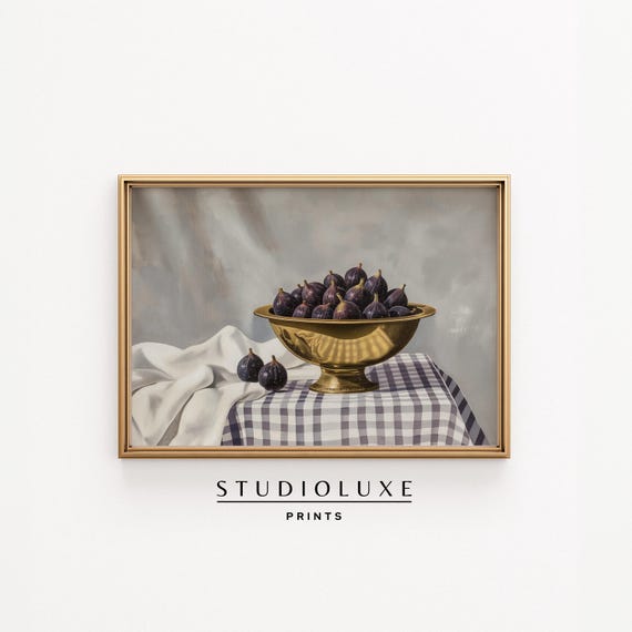Vintage Fig Still Life Wall Art For Kitchen Botanical Fruit Posters Dining Room Home Decor Foodie Gift Or Fall