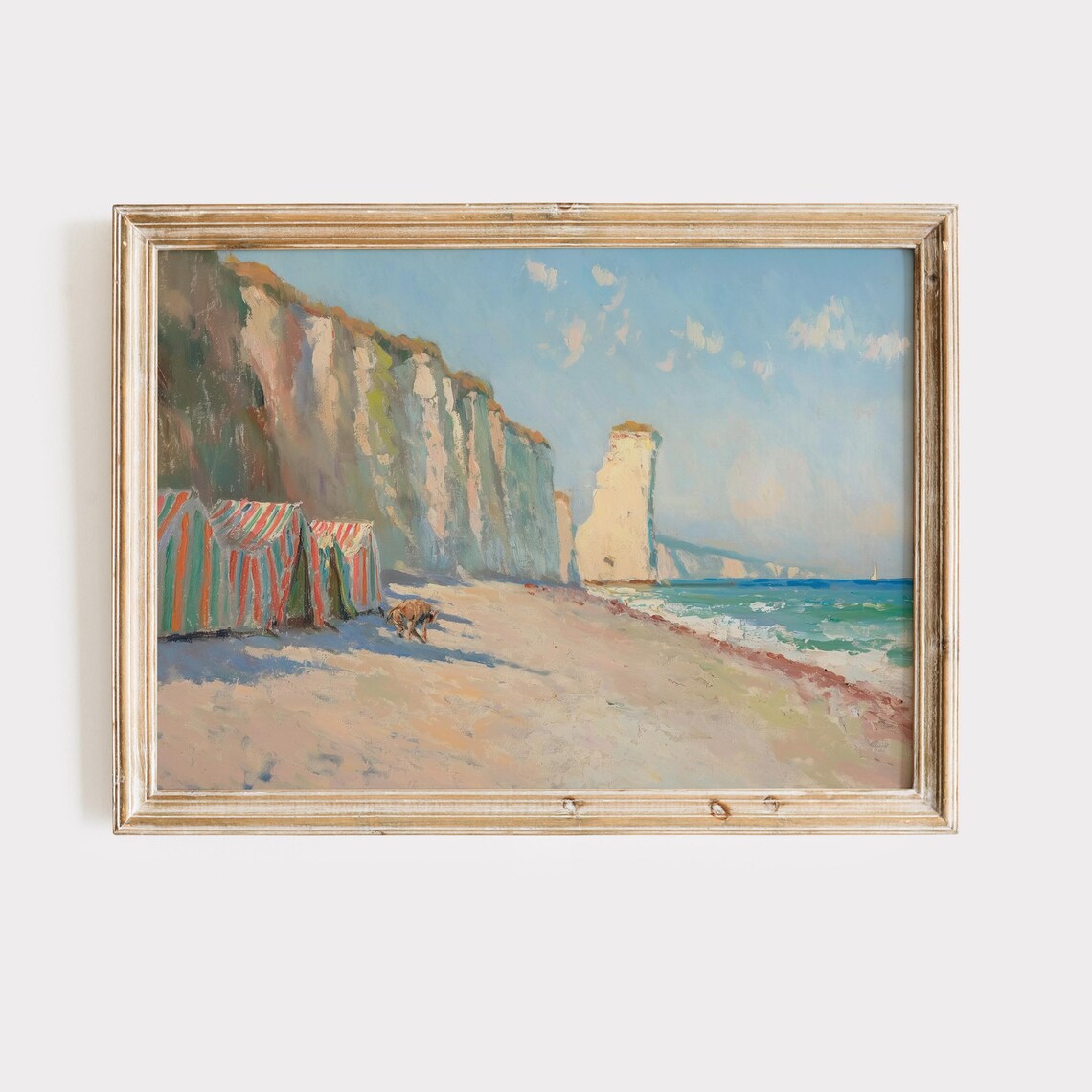 French Coastal Painting Art Print, Europe Wall Decor