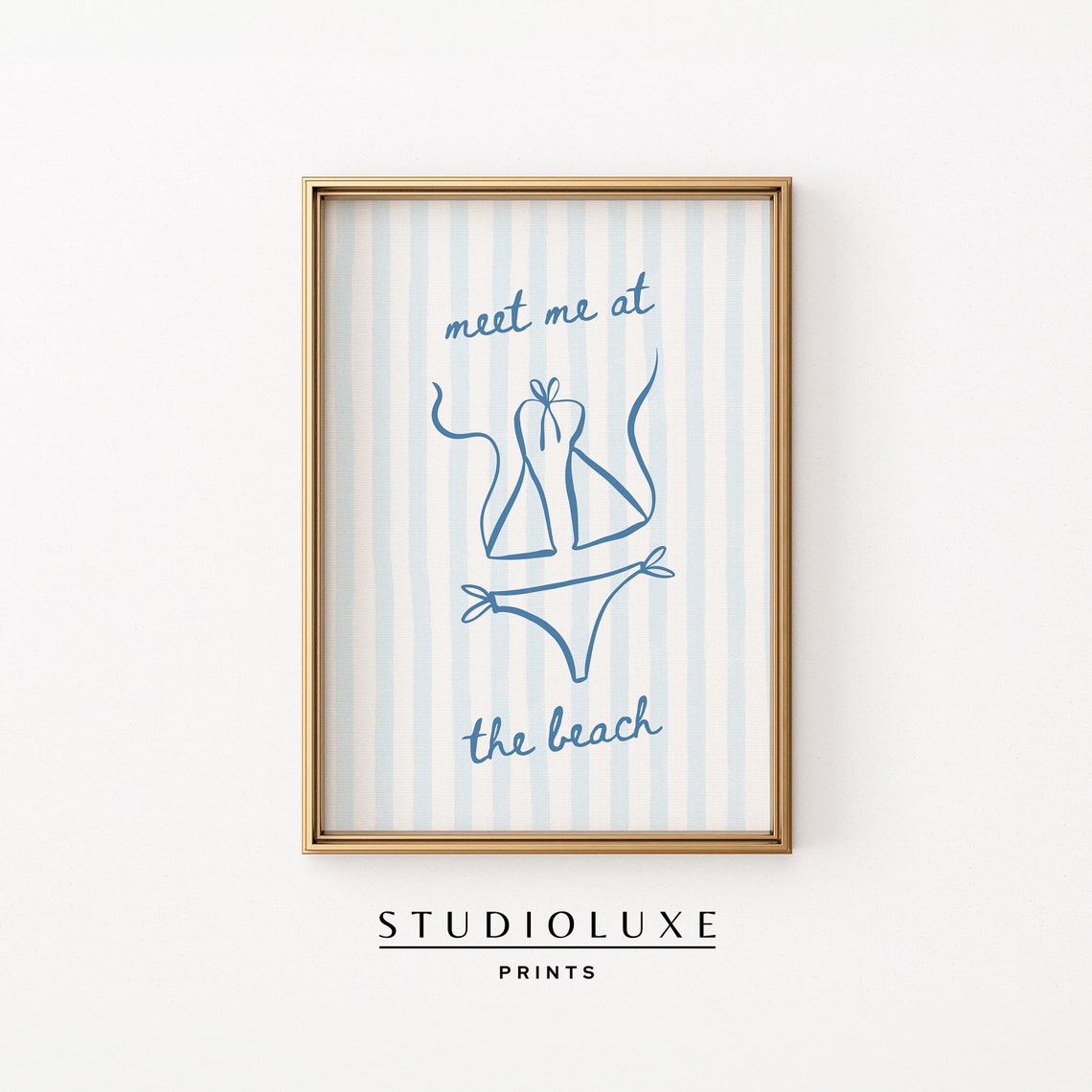 'Meet Me At The Beach' Swimsuit Script Typography Beach Quote Poster
