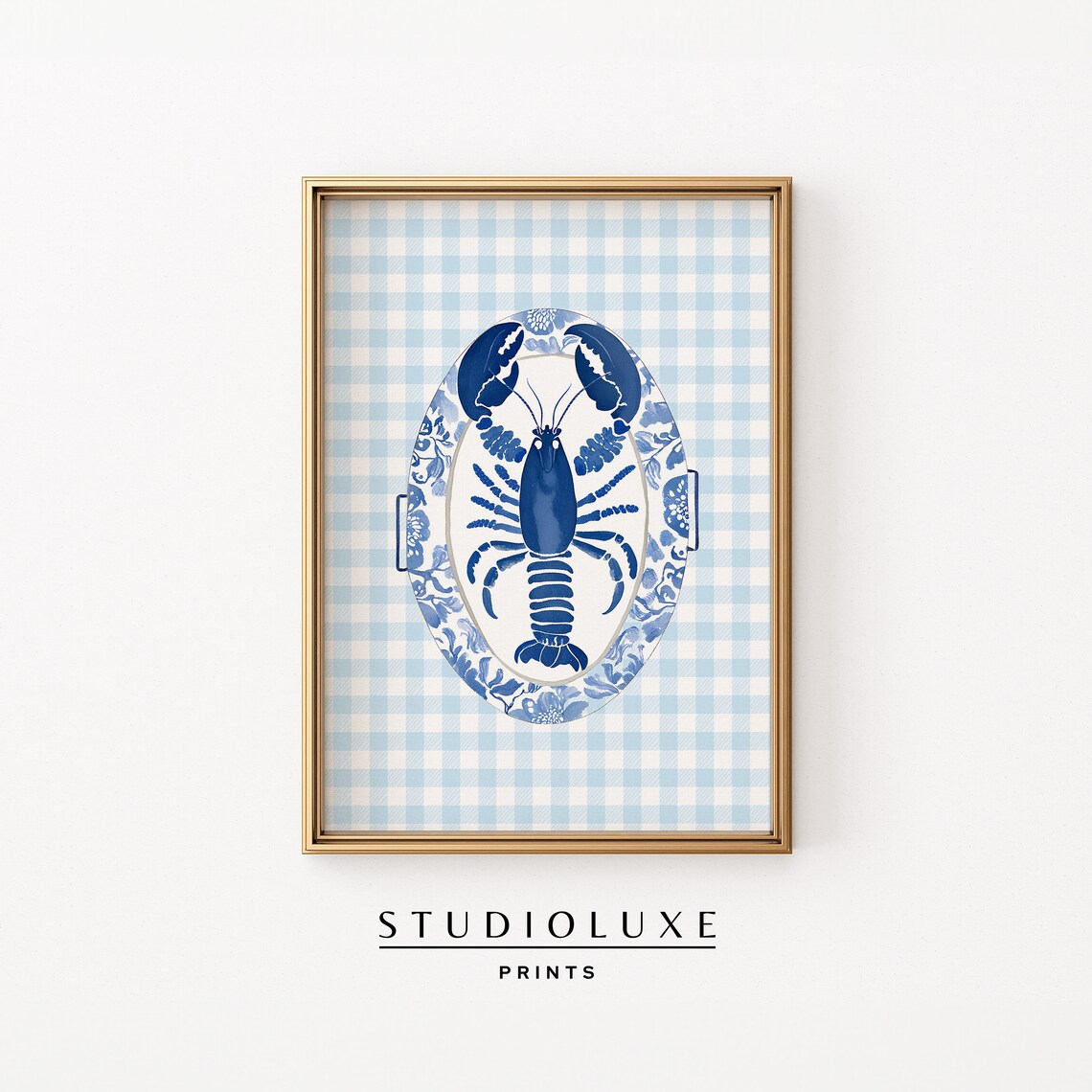 Lobster Chinoiserie Coastal Kitchen Art Print