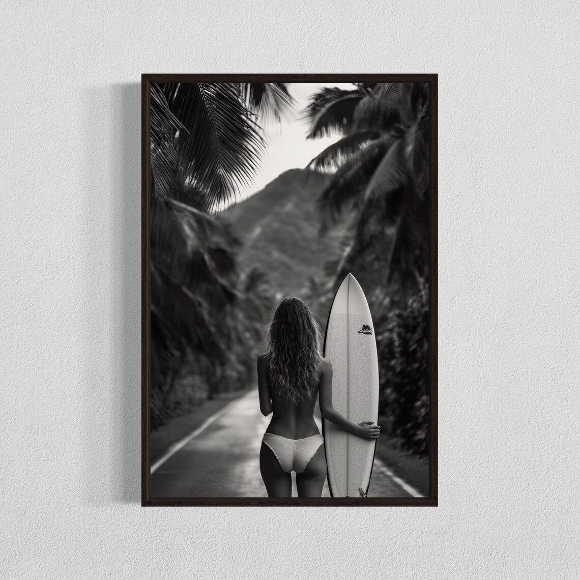 Surfer Girl Print Boho Surf Poster