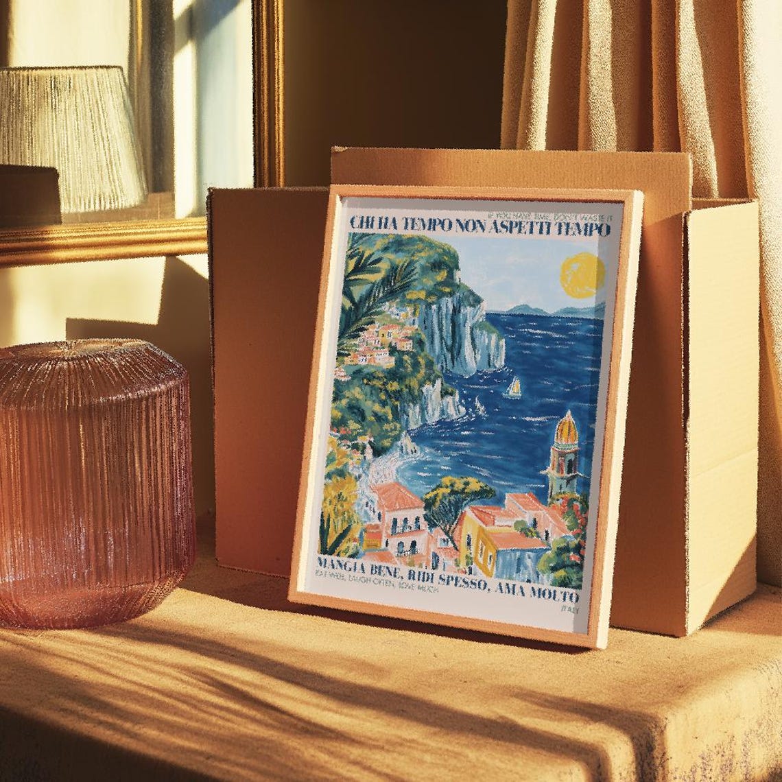 Retro Italian Travel Lover Quote, Amalfi Coast Kitchen Decor - Image 3