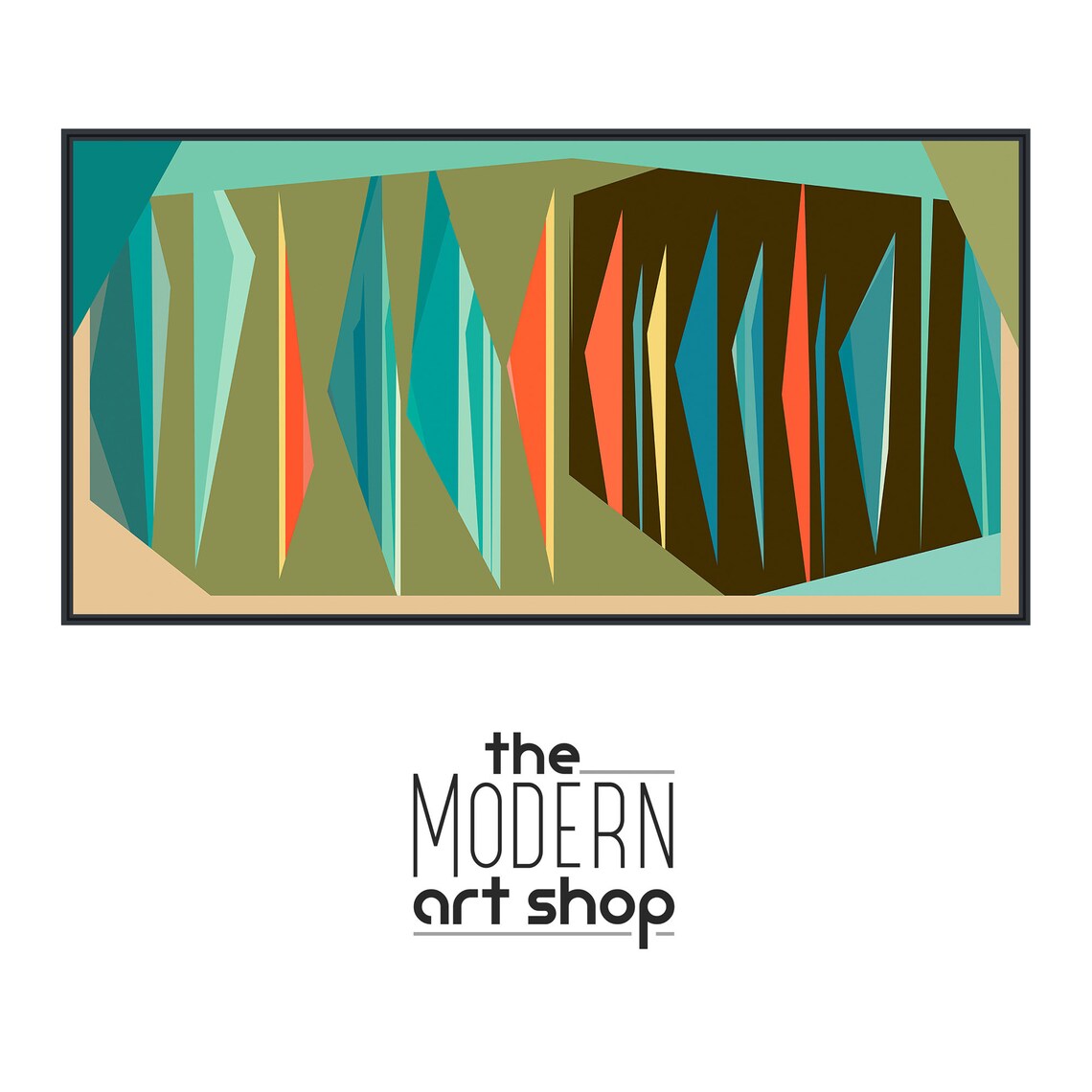 Mid-Century Geometric Abstract Wall Art Print - Image 4