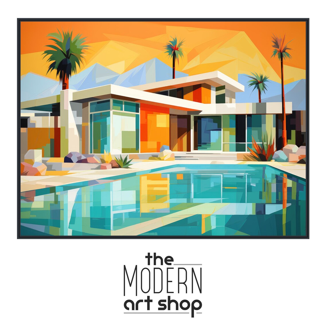 Palm Springs Mid-Century Architecture Abstract Art Print - Image 4