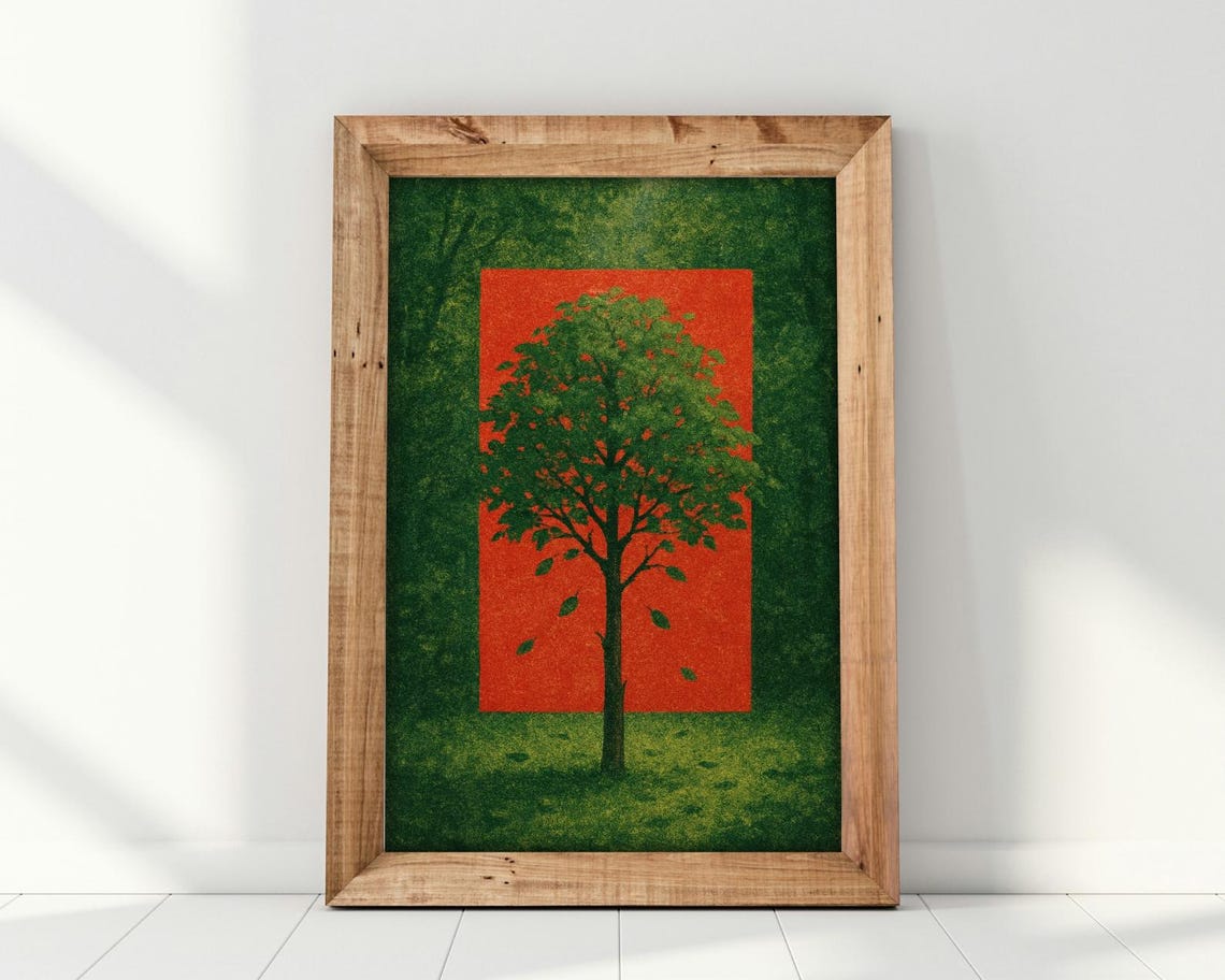 Bold Minimal Tree Art Print, Nature Geometry