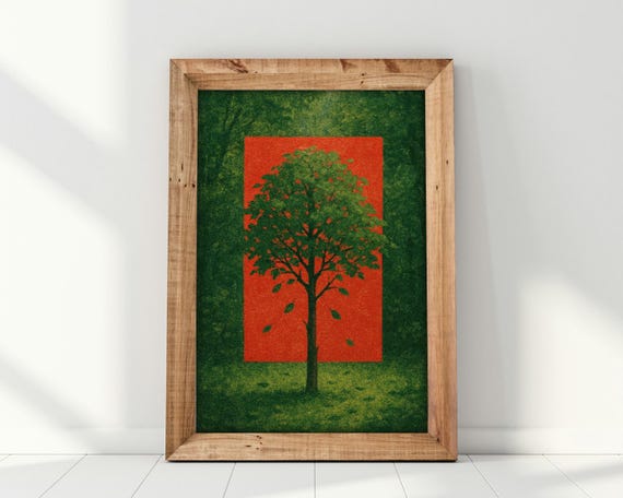 Bold Minimal Tree Art Print, Nature Geometry