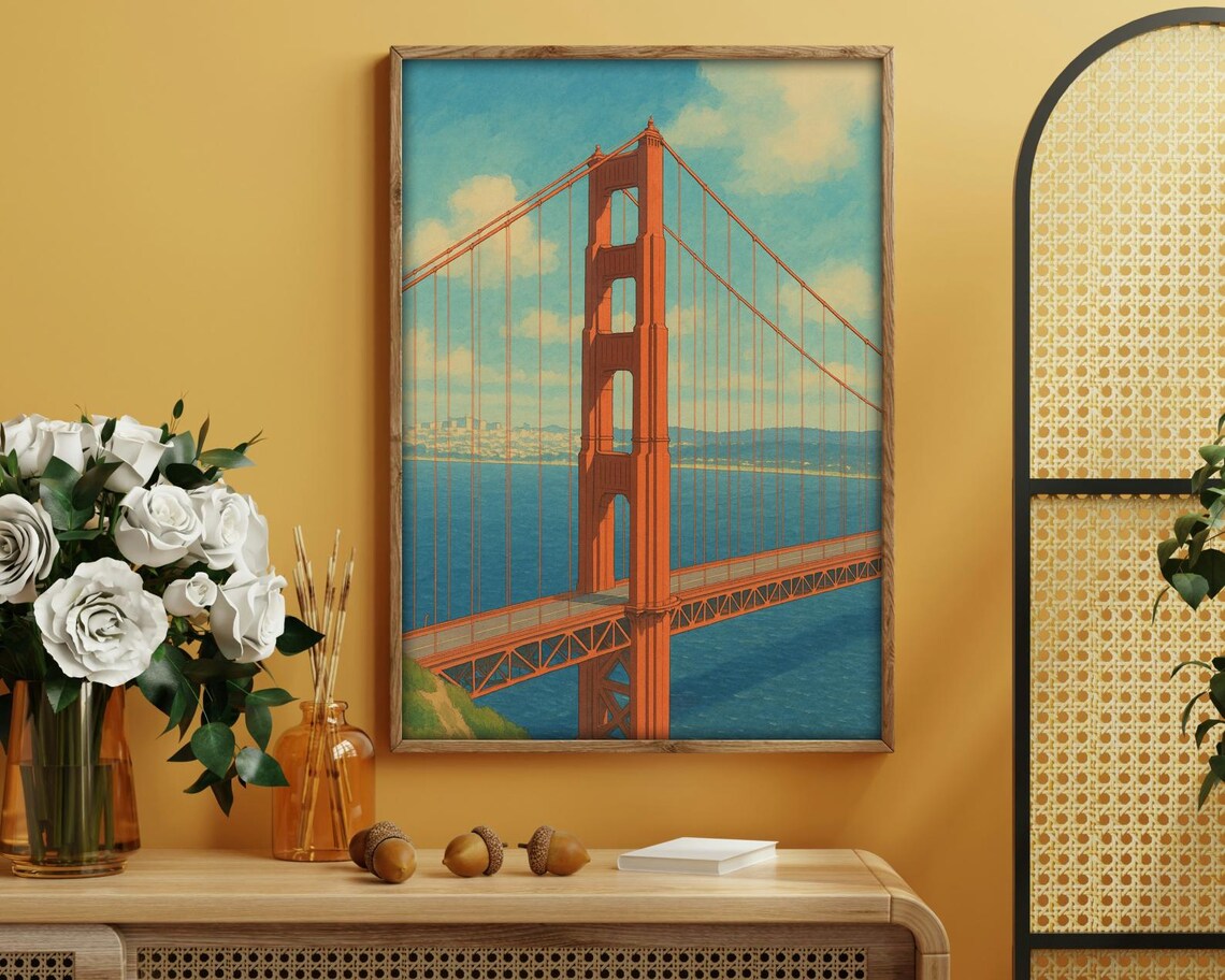 Golden Gate Bridge, Architectural Landmark Art Print - Image 3