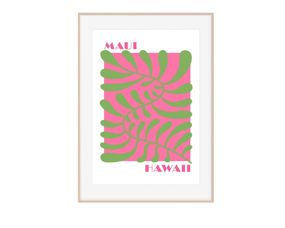 Travel Poster Colorful Wall Art Art Travel Exhibition Print Maui Hawaii Travel Poster Dorm Room Art Abstract Art