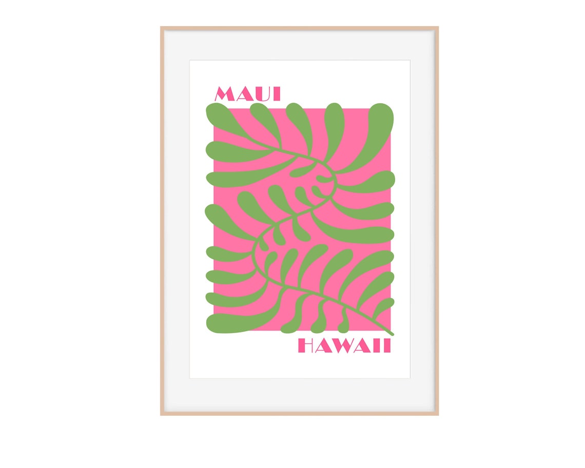 Travel Poster Colorful Wall Art Art Travel Exhibition Print Maui Hawaii Travel Poster Dorm Room Art Abstract Art