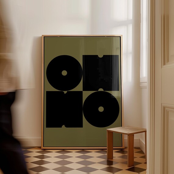Oh No Bold Retro Typography Olive Green Minimalist Statement Poster