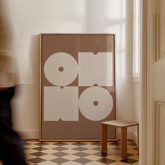 Oh No Bold Retro Typography Geometric Minimalist Abstract Poster