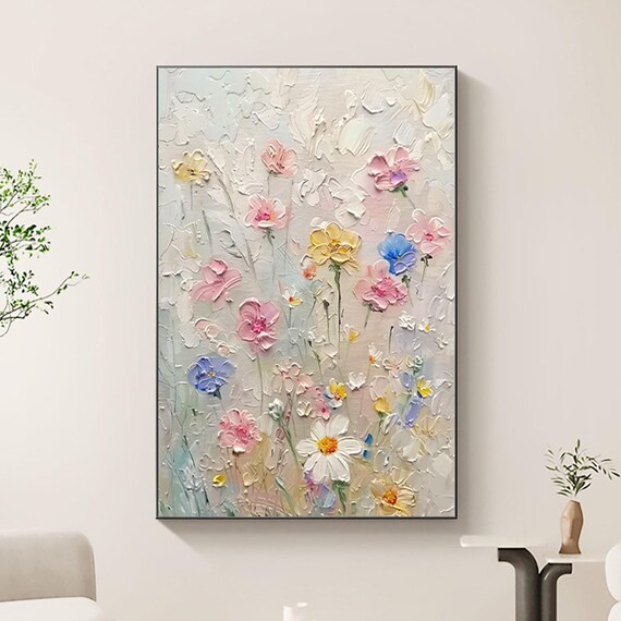 Colorful Flower Painting, Abstract Floral Art Print