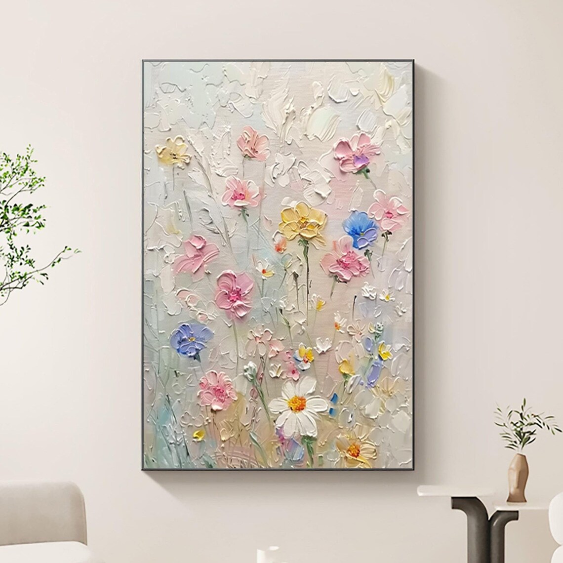 Colorful Flower Painting, Abstract Floral Art Print