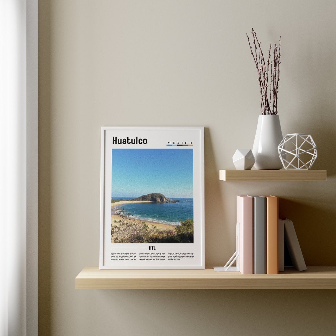 Huatulco Poster Huatulco Print Huatulco Wall Art Minimal Travel Print Travel Destination Oil Painting Poster - Image 4