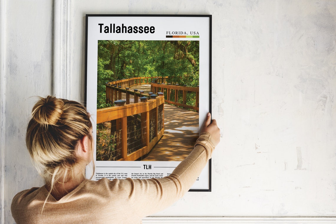 Tallahassee Print Tallahassee Poster Tallahassee Wall Art Oil Painting Poster City Print City Artwork Travel Artwork Travel Wall Art - Image 4