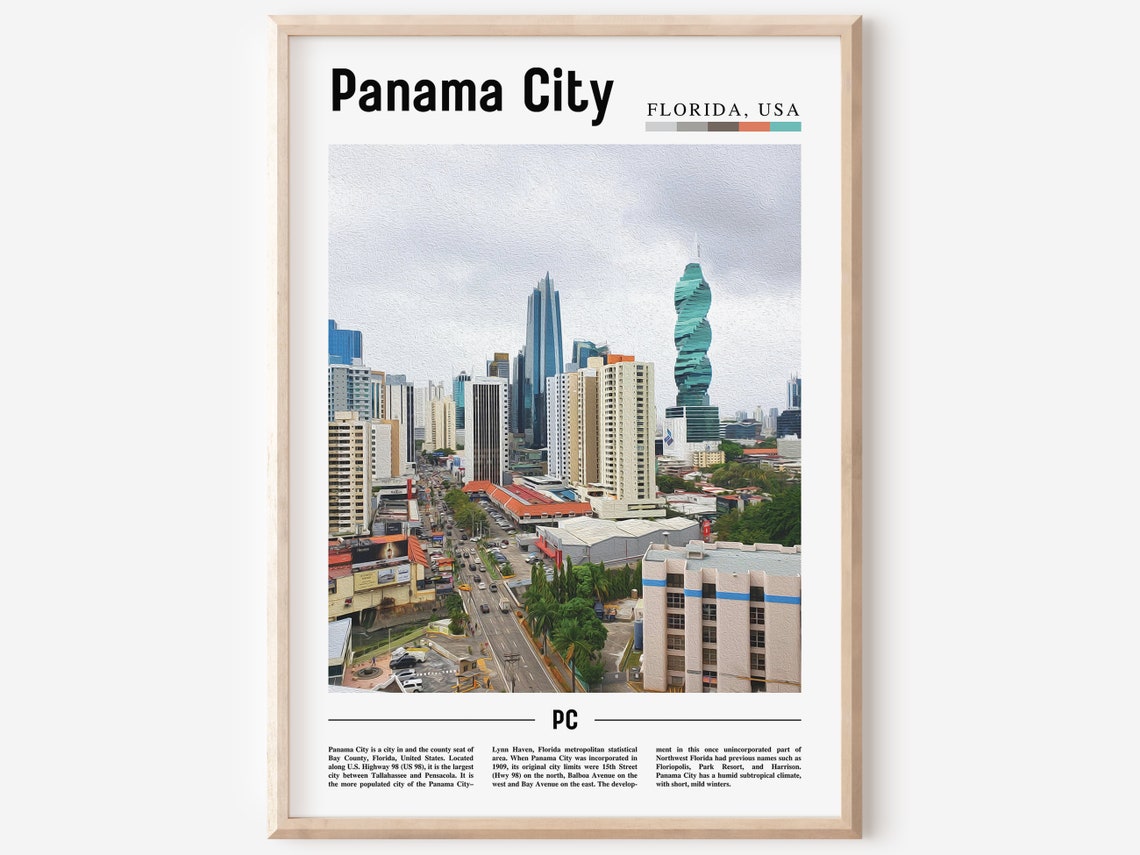 Panama City Print Panama City Poster Panama City Wall Art Oil Painting Poster City Print City Artwork Travel Artwork Travel Wall Art