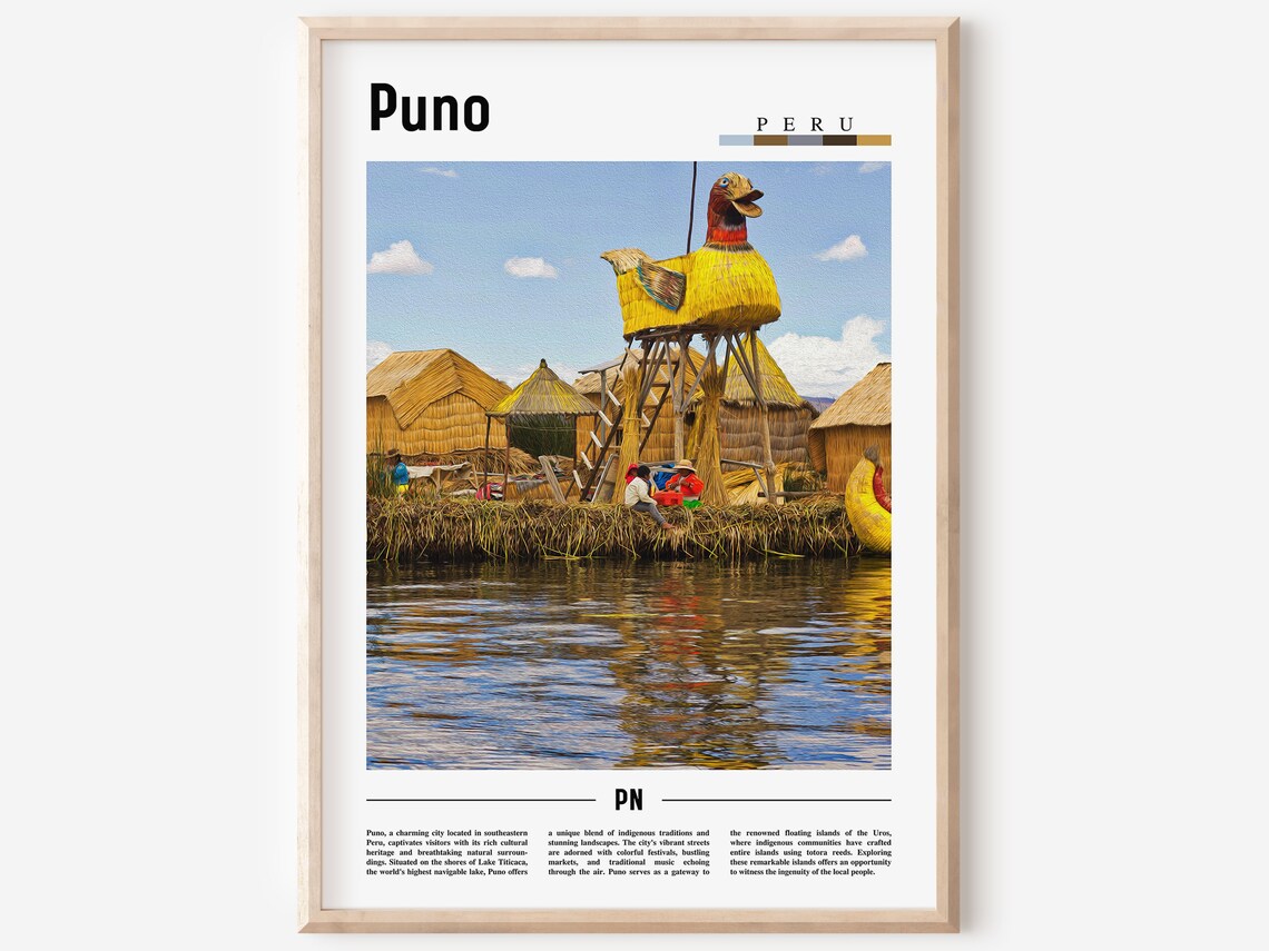 Puno Travel Poster, South America Landscape