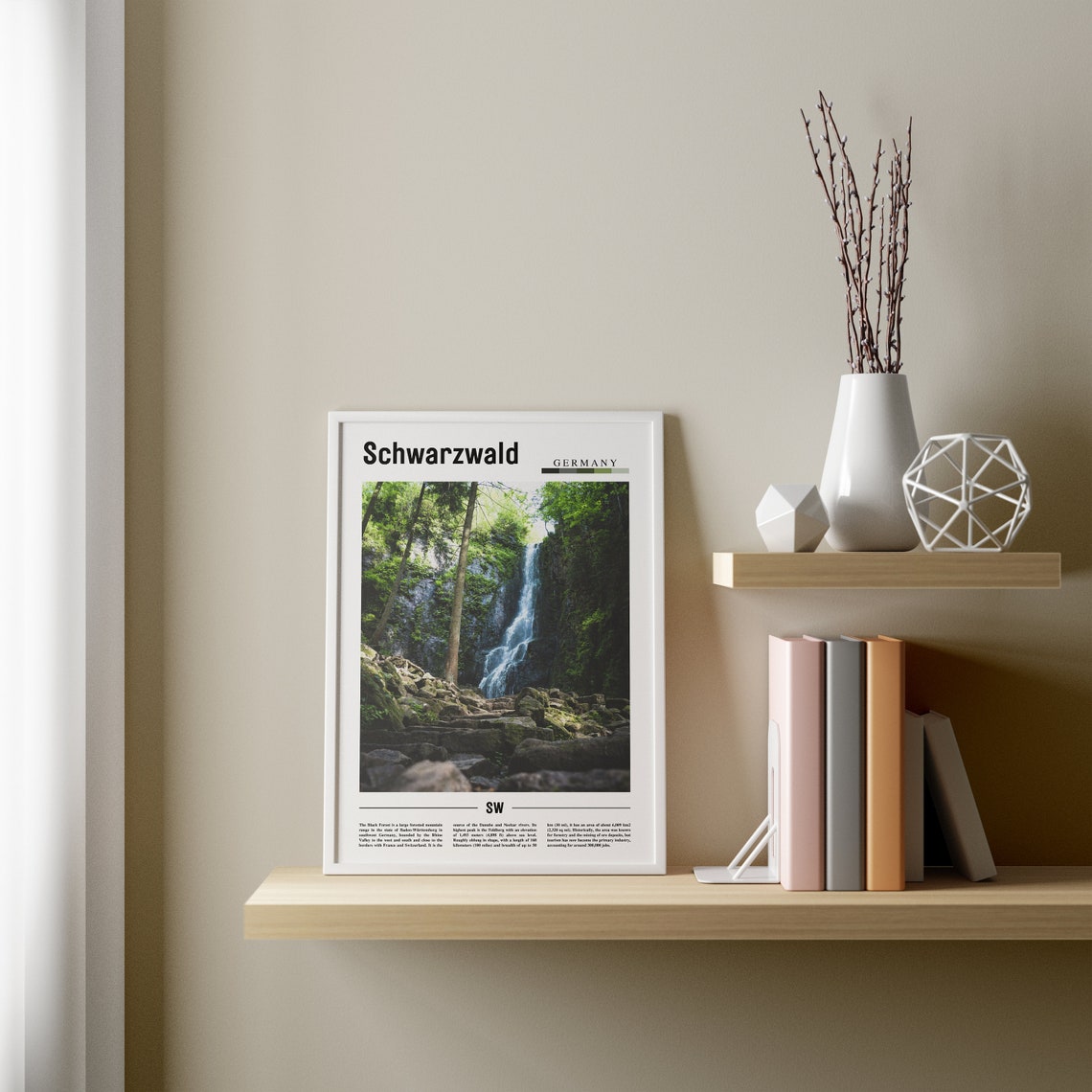 Schwarzwald Print Schwarzwald Poster Schwarzwald Wall Art Minimal Travel Print Minimal City Poster Travel Destination Oil Painting Poster - Image 2