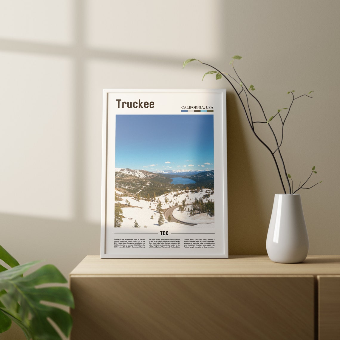 Truckee Print Truckee Poster Truckee Wall Art Oil Painting Poster Colorful City Print City Artwork Travel Artwork Travel Wall Art - Image 2
