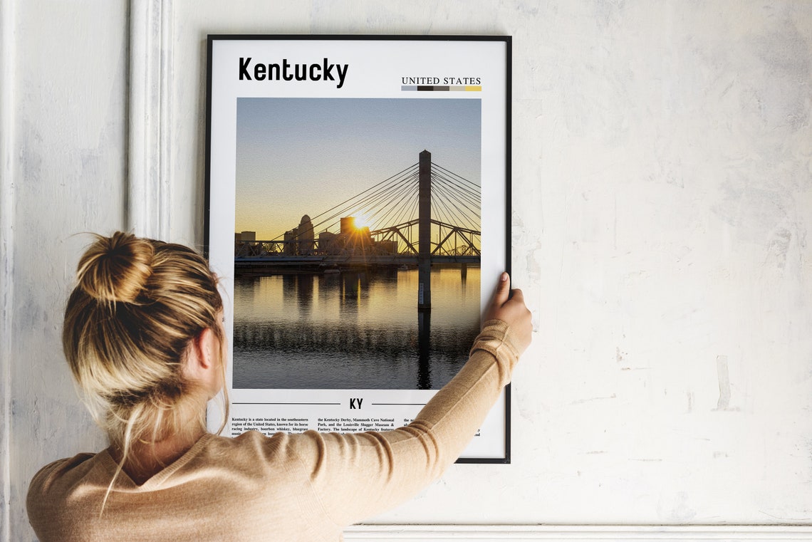Kentucky Poster Kentucky Print Kentucky Wall Art United States Photo United States Poster United States Print - Image 4