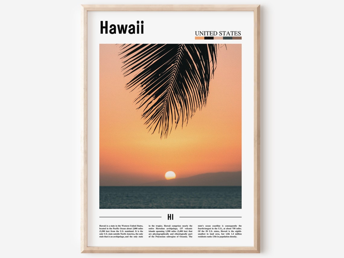 Hawaii Poster Hawaii Print Hawaii Wall Art United States Photo United States Poster United States Print Travel Poster