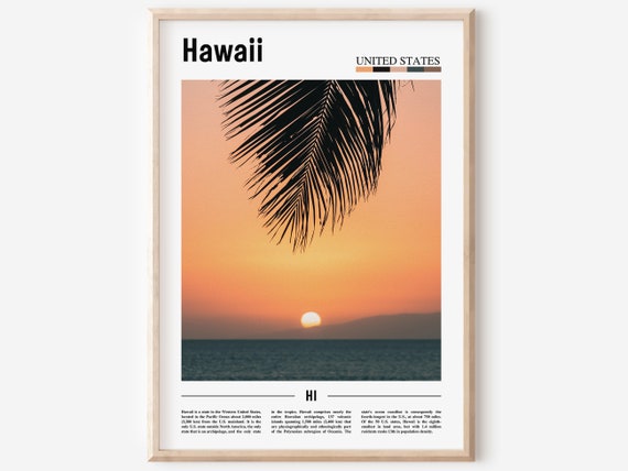 Hawaii Poster Hawaii Print Hawaii Wall Art United States Photo United States Poster United States Print Travel Poster