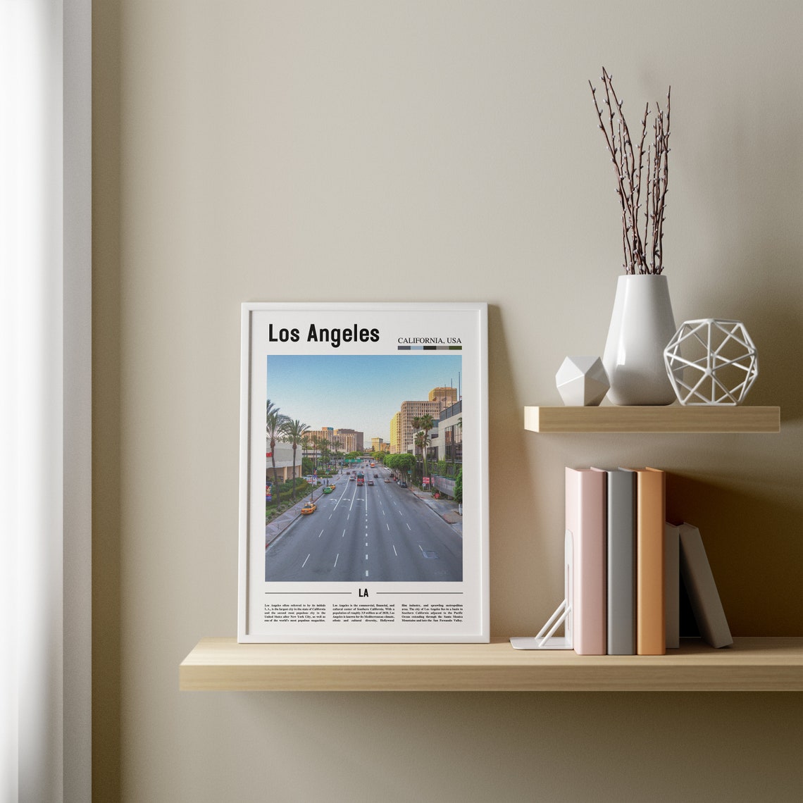 Los Angeles Print Los Angeles Poster Los Angeles Wall Art Oil Painting Poster Colorful City Print City Artwork Travel Artwork Travel Art - Image 3