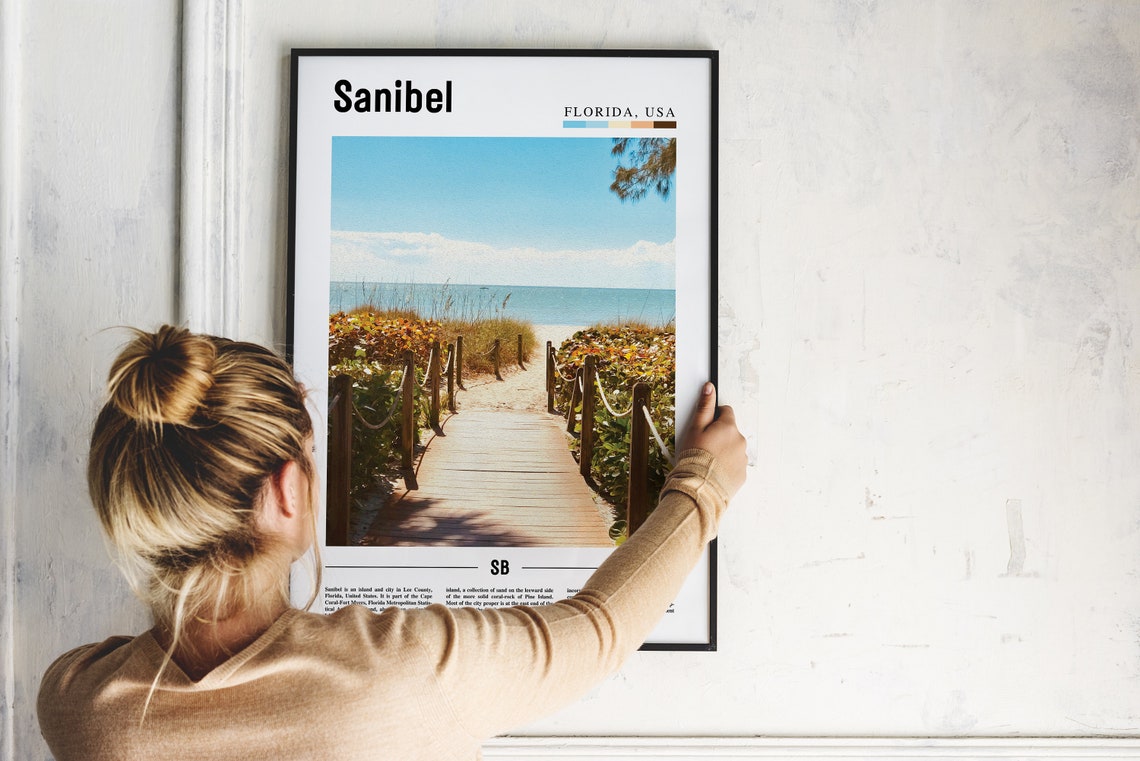 Sanibel Print Sanibel Poster Sanibel Wall Art Oil Painting Poster Colorful City Print City Artwork Travel Artwork Travel Wall Art - Image 4