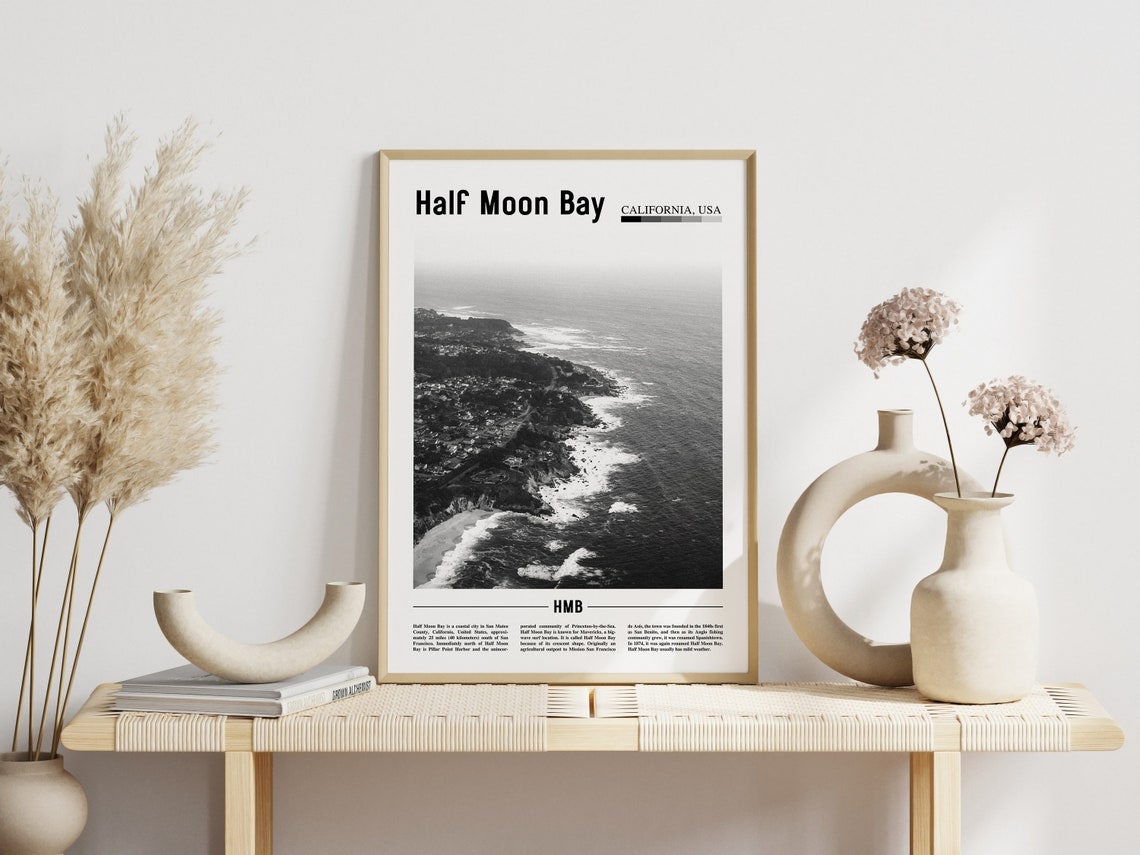Half Moon Bay Minimal Travel Poster - Image 6