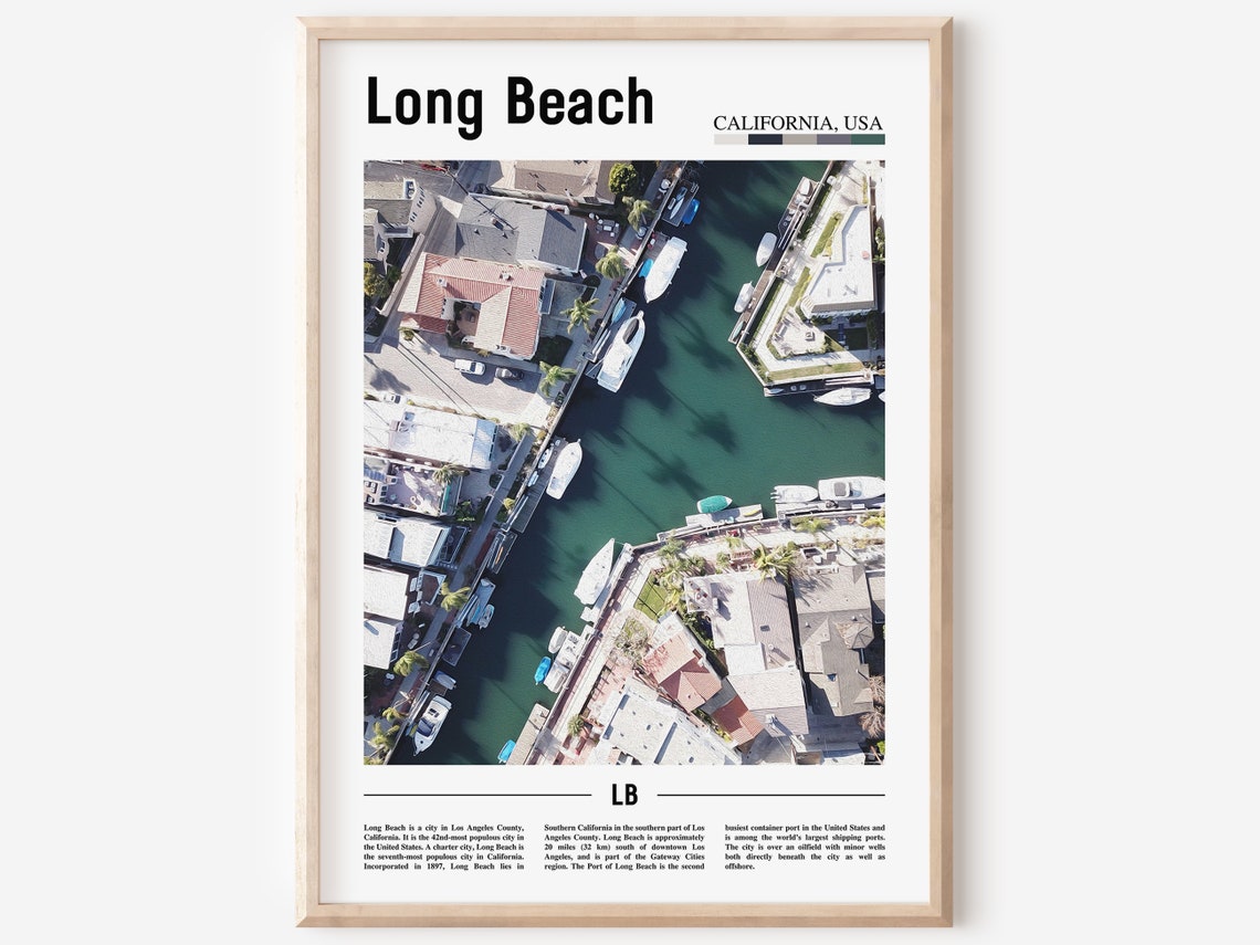 Long Beach Print Long Beach Poster Long Beach Wall Art United States Photo United States Poster United States Print Travel Poster