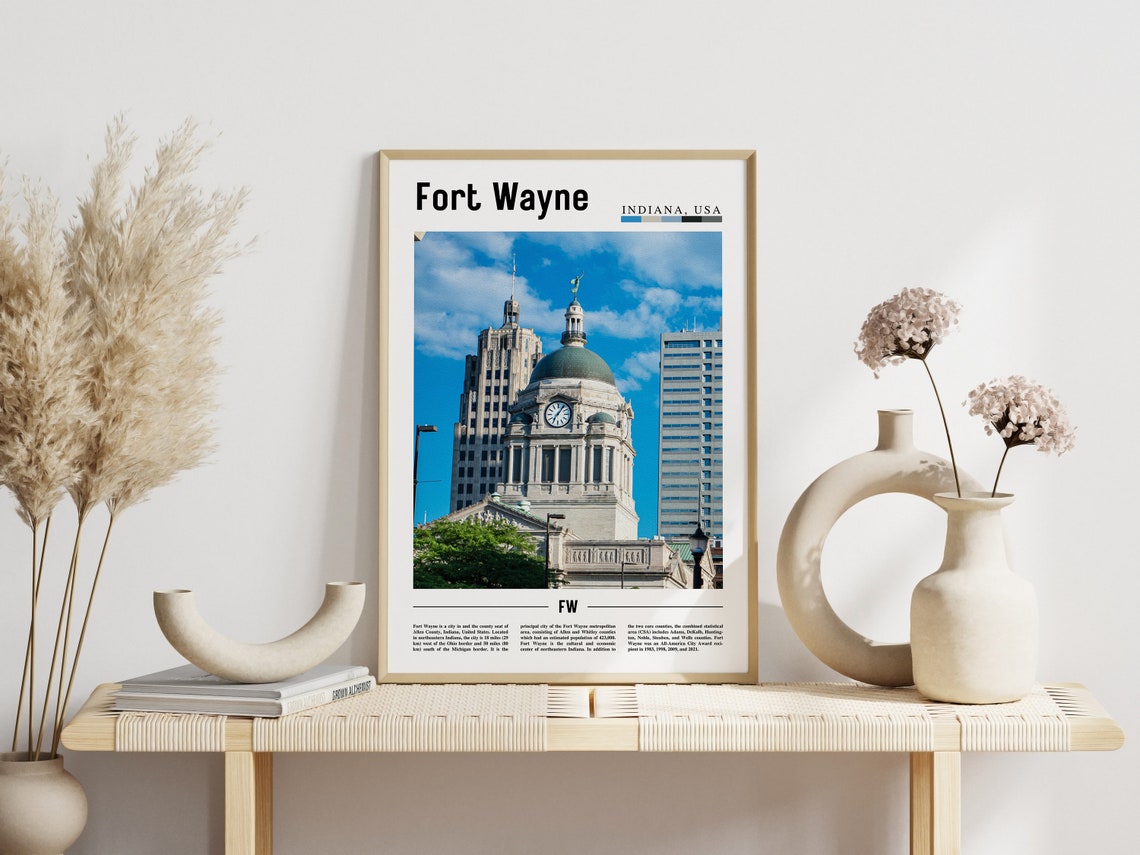 Fort Wayne Poster Fort Wayne Print Fort Wayne Wall Art United States Photo United States Poster United States Print - Image 5