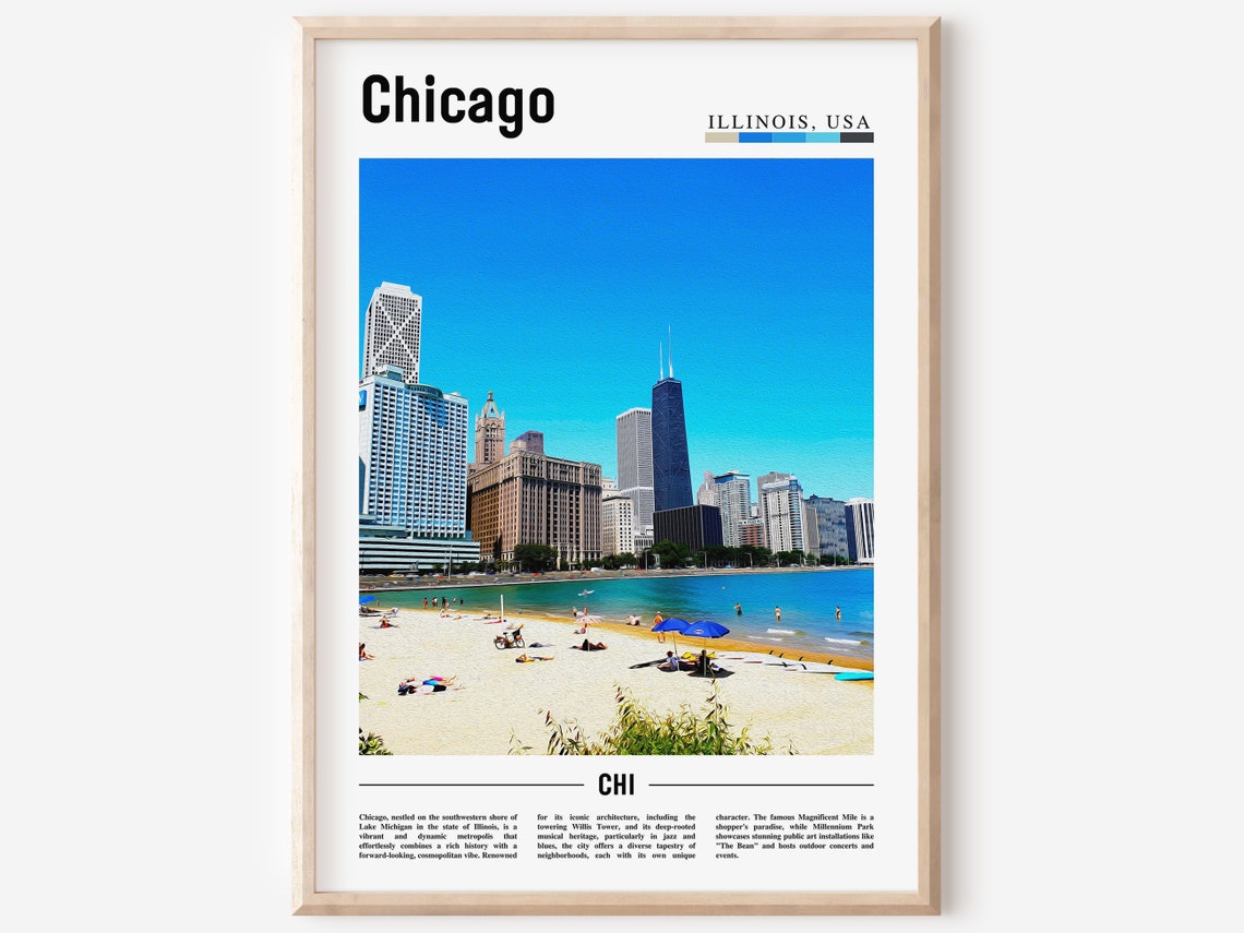 Chicago Print Chicago Poster Chicago Wall Art United States Photo United States Poster United States Print