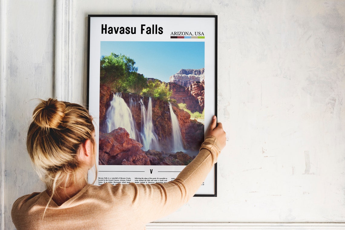 Havasu Falls Print Havasu Falls Poster Havasu Falls Wall Art Oil Painting Poster City Print City Artwork Travel Artwork Travel Wall Art - Image 4