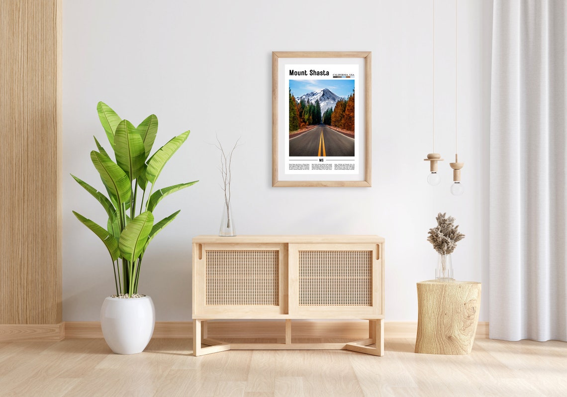 Mount Shasta Print Mount Shasta Poster Mount Shasta Wall Art Minimal Travel Print Minimal City Poster Destination Oil Painting Poster - Image 3