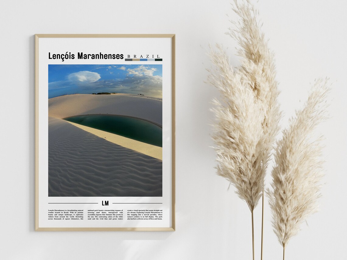 Lenis Maranhenses Minimal Travel Poster, Oil Painting - Image 4