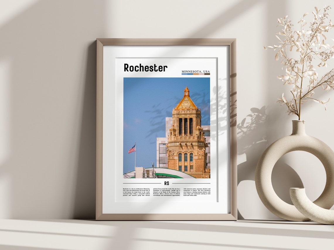 Rochester Poster Rochester Print Rochester Wall Art United States Photo United States Poster United States Print - Image 2