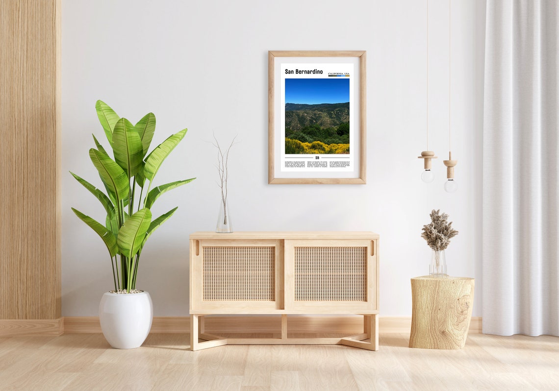 San Bernardino Print San Bernardino Poster San Bernardino Wall Art Minimal Travel Print Minimal Destination Poster Oil Painting Poster - Image 4